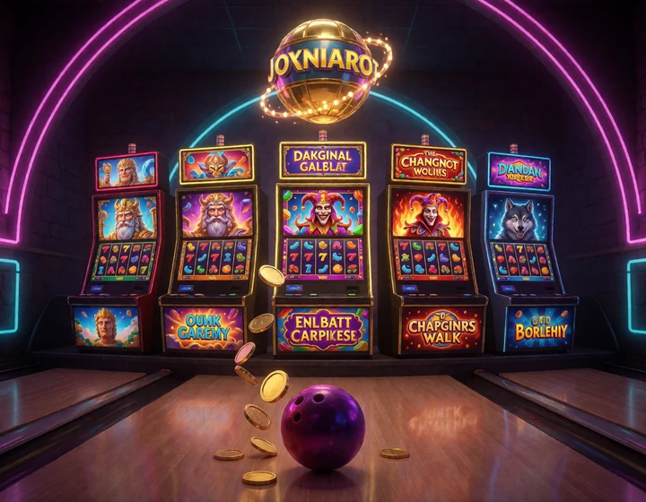 Bunte Slot-Galerie mit Abenteuer-, G&ouml;tter-, Candy- und Jackpot-Motiven bei DudeSpin