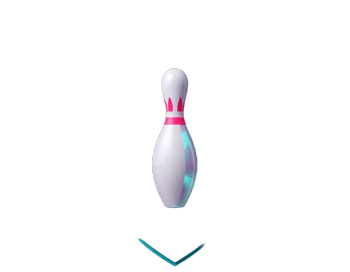 Neon-Schutzschild mit Bowlingkegel symbolisiert Lizenzangabe und Sicherheit bei DudeSpin